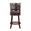 24" Piacenza Swivel Faux Leather Counter Height Barstool Black - Inspire Q -Inspire Q GUEST 04c6f688 3519 4449 b833 00daa906e96c