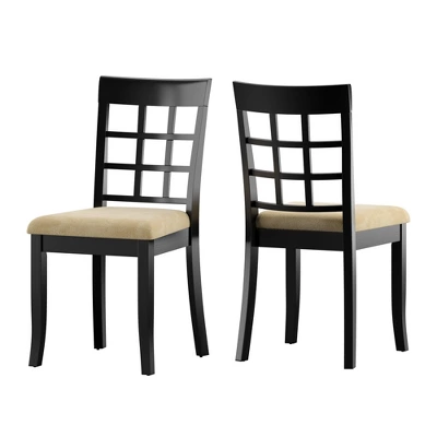 Set Of 2 Kensington Lattice Back Dining Chairs Black - Inspire Q 3 Set Of 2 Kensington Lattice Back Dining Chairs Black - Inspire Q