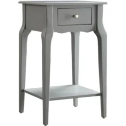 Hale 1 Drawer Wood Storage End Table Gray - Inspire Q