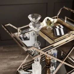 Rosanne Champagne Bar Cart Gold - Inspire Q 13 Rosanne Champagne Bar Cart Gold - Inspire Q -Inspire Q GUEST 0a90c82f 952d 4cb3 8d58 bd2c3a8b3642