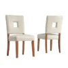 Set Of 2 Troy Keyhole Dining Chair Wood White - Inspire Q: Rubberwood Frame, Faux Leather, Spot Clean