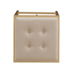 24" Set Of 2 Ervyn Gold Finish Velvet Button Tufted Counter Height Chairs - Inspire Q -Inspire Q GUEST 0d852c51 05a0 4c0b 909f a8a3071dfdf6