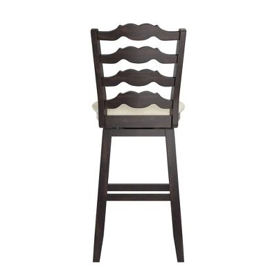 29" South Hill French Ladder Back Swivel Height Barstool Black - Inspire Q 4 29" South Hill French Ladder Back Swivel Height Barstool Black - Inspire Q - Image 3