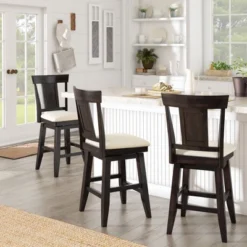 24" South Hill Panel Back Swivel Counter Height Chair - Inspire Q