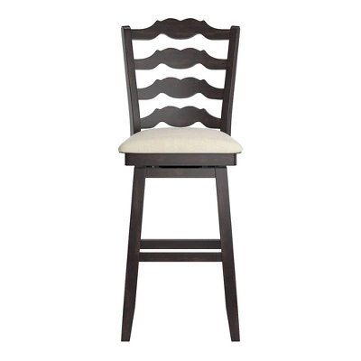 29" South Hill French Ladder Back Swivel Height Barstool Black - Inspire Q 2 29" South Hill French Ladder Back Swivel Height Barstool Black - Inspire Q