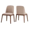 Set Of 2 Kaiden Upholstered Side Chairs With Walnut Legs Brown - Inspire Q -Inspire Q GUEST 12f41ec1 1a40 46e7 a685 b38db2169e80