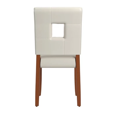Set Of 2 Troy Keyhole Dining Chair Wood White - Inspire Q: Rubberwood Frame, Faux Leather, Spot Clean 7 Set Of 2 Troy Keyhole Dining Chair Wood White - Inspire Q: Rubberwood Frame, Faux Leather, Spot Clean - Image 5