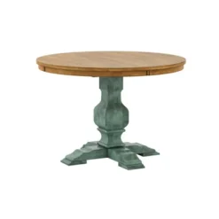 Delaney Two Toned Round Solid Wood Top Dining Table - Inspire Q 10 Delaney Two Toned Round Solid Wood Top Dining Table - Inspire Q -Inspire Q GUEST 1f12f9ce eb0d 40ca 9f07 feb8f1eaa3e8
