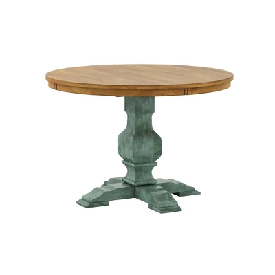 Delaney Two Toned Round Solid Wood Top Dining Table - Inspire Q 6 Delaney Two Toned Round Solid Wood Top Dining Table - Inspire Q - Image 4