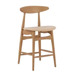 2pk 24" Cortland Mid Century Wood Counter Height Barstools - Inspire Q -Inspire Q GUEST 2046ddb4 3837 4e91 8a81 f7f11c36ba15