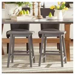 Set Of 2 24" Vinton Counter Height Barstools Wood - Inspire Q -Inspire Q GUEST 238bf8bd f96a 4942 99a8 3e6ce3677fd8