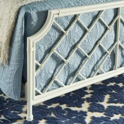 Queen Brinley Geometric Mosaic Metal Bed White - Inspire Q -Inspire Q GUEST 253b78ac bf1d 4357 bca3 48cbc0c1afbe
