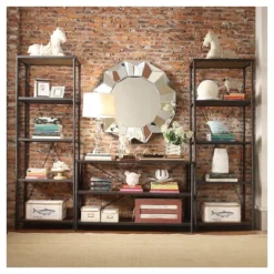 74.25" Webster 4 Shelf Mixed Media Bookshelf Black - Inspire Q -Inspire Q GUEST 2e7e4d2c b1d3 4828 93cc d1fbbccbac8b