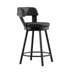 2pk 24" Meilan Faux Leather Metal Swivel Counter Height Barstools - Inspire Q -Inspire Q GUEST 2f6c3884 ae6b 4760 b4c4 ecaf6272b96b