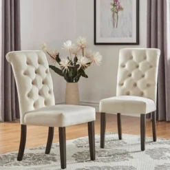 Set Of 2 Grammercy Velvet Button Tufted Dining Chair - Inspire Q -Inspire Q GUEST 30289bcd 1dc7 4f7e 94ac 66108b4a0b45