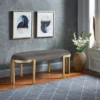 Lepape Upholstered Bench Gray Velvet - Inspire Q -Inspire Q GUEST 3178966f dbe2 4fe0 956d ef0a356f1f1c