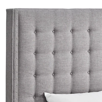 King 65" Madison Wingback High Headboard Bed Smoke - Inspire Q 6 King 65" Madison Wingback High Headboard Bed Smoke - Inspire Q - Image 4