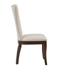 Set Of 2 Airelle Nailhead Trim Upholstered Wingback Dining Chairs Beige - Inspire Q -Inspire Q GUEST 325723dc 058b 424c 9883 575054e19868