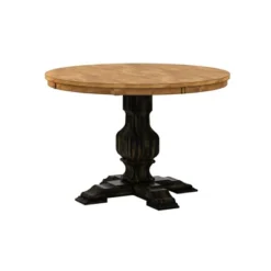Delaney Two Toned Round Solid Wood Top Dining Table - Inspire Q 9 Delaney Two Toned Round Solid Wood Top Dining Table - Inspire Q -Inspire Q GUEST 32a66017 978d 4b4d 97e4 a961fc6f3cf6