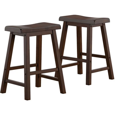 Set Of 2 24" Watkins Saddle Seat Backless Counter Height Barstools - Inspire Q 9 Set Of 2 24" Watkins Saddle Seat Backless Counter Height Barstools - Inspire Q - Image 7