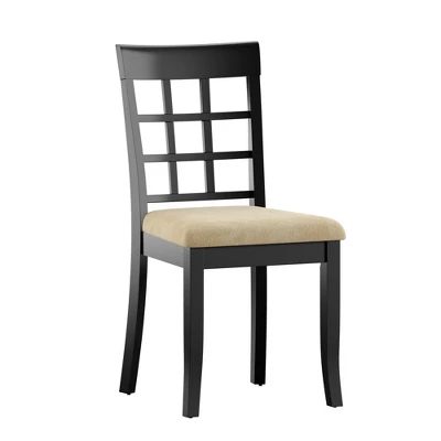 Set Of 2 Kensington Lattice Back Dining Chairs Black - Inspire Q 4 Set Of 2 Kensington Lattice Back Dining Chairs Black - Inspire Q - Image 2