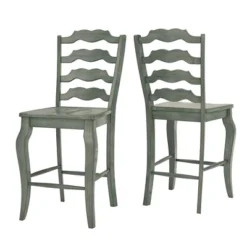 Set Of 2 24" South Hill French Ladder Back Counter Chairs - Inspire Q -Inspire Q GUEST 3ce58093 6cc6 4f15 b08f 2f1a6425adfe
