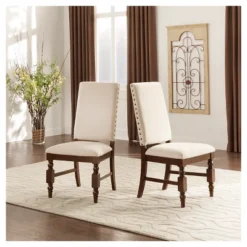Set Of 2 Fitzgerald Nailhead Accent Side Dining Chair - Inspire Q -Inspire Q GUEST 3ea2360c f4a8 4fba b8be a16644e2dc81