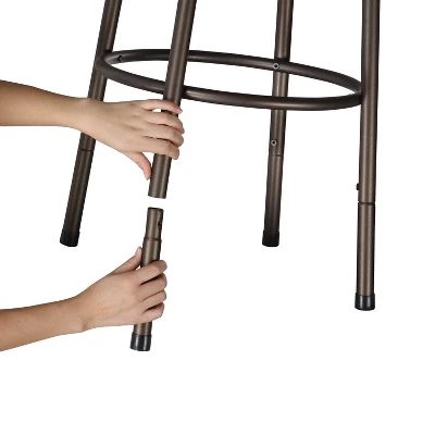 Set Of 3 Camilla Adjustable Swivel Barstool Scroll Back Peat Brown - Inspire Q 8 Set Of 3 Camilla Adjustable Swivel Barstool Scroll Back Peat Brown - Inspire Q - Image 6