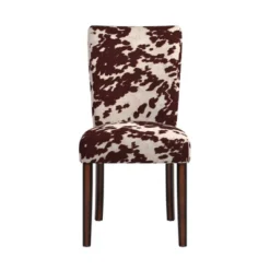 Set Of 2 Quinby Parson Dining Chair Wood Brown Cowhide - Inspire Q -Inspire Q GUEST 447aadc3 563f 4ef2 8565 98ef404dda90
