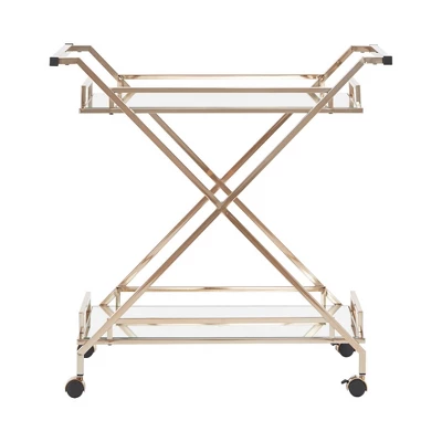 Rosanne Champagne Bar Cart Gold - Inspire Q 4 Rosanne Champagne Bar Cart Gold - Inspire Q - Image 2