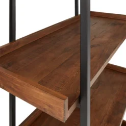 Felicia Rustic Industrial Metal/Wood Etagere Bookshelf - Inspire Q -Inspire Q GUEST 4bc8c769 591f 43a3 a29a 637f21f1c984