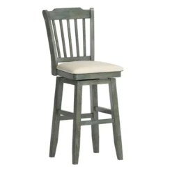 29" South Hill Slat Back Wood Swivel Height Barstool - Inspire Q -Inspire Q GUEST 4c72d585 f199 4bd4 8696 3d0d7c28ea2e