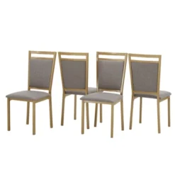 Set Of 4 Devoe Metal Upholstered Dining Chairs - Inspire Q 17 Set Of 4 Devoe Metal Upholstered Dining Chairs - Inspire Q -Inspire Q GUEST 516ff246 9570 4dbb 99a9 f9b73c1bf97a