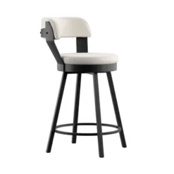 2pk 24" Meilan Faux Leather Metal Swivel Counter Height Barstools - Inspire Q -Inspire Q GUEST 5382e1bf a7e6 4b30 b59e ce3ee6c590f4