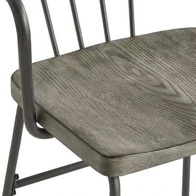 Set Of 2 24" Nowell Iron Finish Counter Height Barstools Gray - Inspire Q 8 Set Of 2 24" Nowell Iron Finish Counter Height Barstools Gray - Inspire Q - Image 6