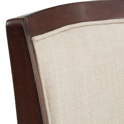 24" Falia Dark Cherry Finish Linen Swivel Counter Height Barstool Beige - Inspire Q 8 24" Falia Dark Cherry Finish Linen Swivel Counter Height Barstool Beige - Inspire Q - Image 6