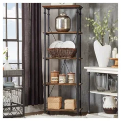 Ronay Rustic Industrial Etagere Bookshelf - Inspire Q -Inspire Q GUEST 5db3c64d c1bb 455e a7c7 f2fe7e144f58