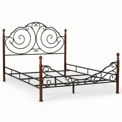 Reagan Graceful Scroll Bronze Iron Bed - Inspire Q 3 Reagan Graceful Scroll Bronze Iron Bed - Inspire Q