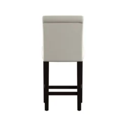 Set Of 2 24" Vermont Faux Leather Counter Height Barstool White - Inspire Q -Inspire Q GUEST 61e4820c 39b9 4e0f 8341 a4315e3c3f09