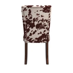 Set Of 2 Quinby Parson Dining Chair Wood Brown Cowhide - Inspire Q -Inspire Q GUEST 621aa4b9 6c30 44f1 9776 e79c2775080e