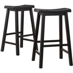 Set Of 2 29" Watkins Saddle Seat Backless Counter Height Barstools - Inspire Q -Inspire Q GUEST 624cd240 6214 4cee 893a 44017508b9ba