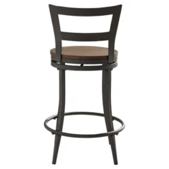 Set Of 2 24" Saroyan Swivel Metal & Wood Counter Height Barstool Graphite - Inspire Q 18 Set Of 2 24" Saroyan Swivel Metal & Wood Counter Height Barstool Graphite - Inspire Q -Inspire Q GUEST 62dc3c59 847f 4ec0 8847 ad96ccf28a3a