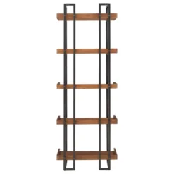 Felicia Rustic Industrial Metal/Wood Etagere Bookshelf - Inspire Q -Inspire Q GUEST 63f32f78 ca19 4b1c a784 5b986a52ea76