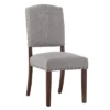 Set Of 2 Iverson Nailhead Trim Brown Finish Linen Side Chairs - Inspire Q -Inspire Q GUEST 648f4dd8 3626 4e0a a95c 4a1ffffc11fe