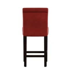 2pk 24" Vermont Faux Leather Counter Height Barstools Red - Inspire Q -Inspire Q GUEST 655947bb 7972 4515 985b 1eecfc0203d8
