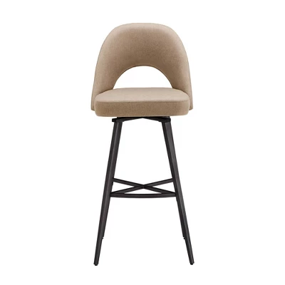 29" Set Of 2 Ragan Metal Fabric Swivel Bar Stools - Inspire Q 5 29" Set Of 2 Ragan Metal Fabric Swivel Bar Stools - Inspire Q - Image 3