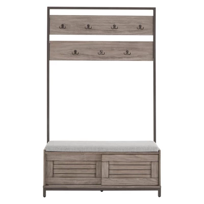 Valeria Hall Tree With Cabinet And Cushion Gray - Inspire Q 2 Valeria Hall Tree With Cabinet And Cushion Gray - Inspire Q