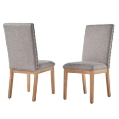 Set Of 2 Amiford Nailhead Accent Dining Chair - Inspire Q -Inspire Q GUEST 68a0b622 0094 4235 a4c3 bd40ab887e61