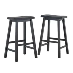 Set Of 2 29" Chimney Hill Saddle Barstools - Inspire Q -Inspire Q GUEST 692e5ece dff5 4d43 baeb f107c1fa193e