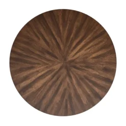 42" Leonard Round Dining Table With Black Iron Legs Walnut Finish - Inspire Q -Inspire Q GUEST 6aa953c7 e326 4500 a59a cdd5d0435747